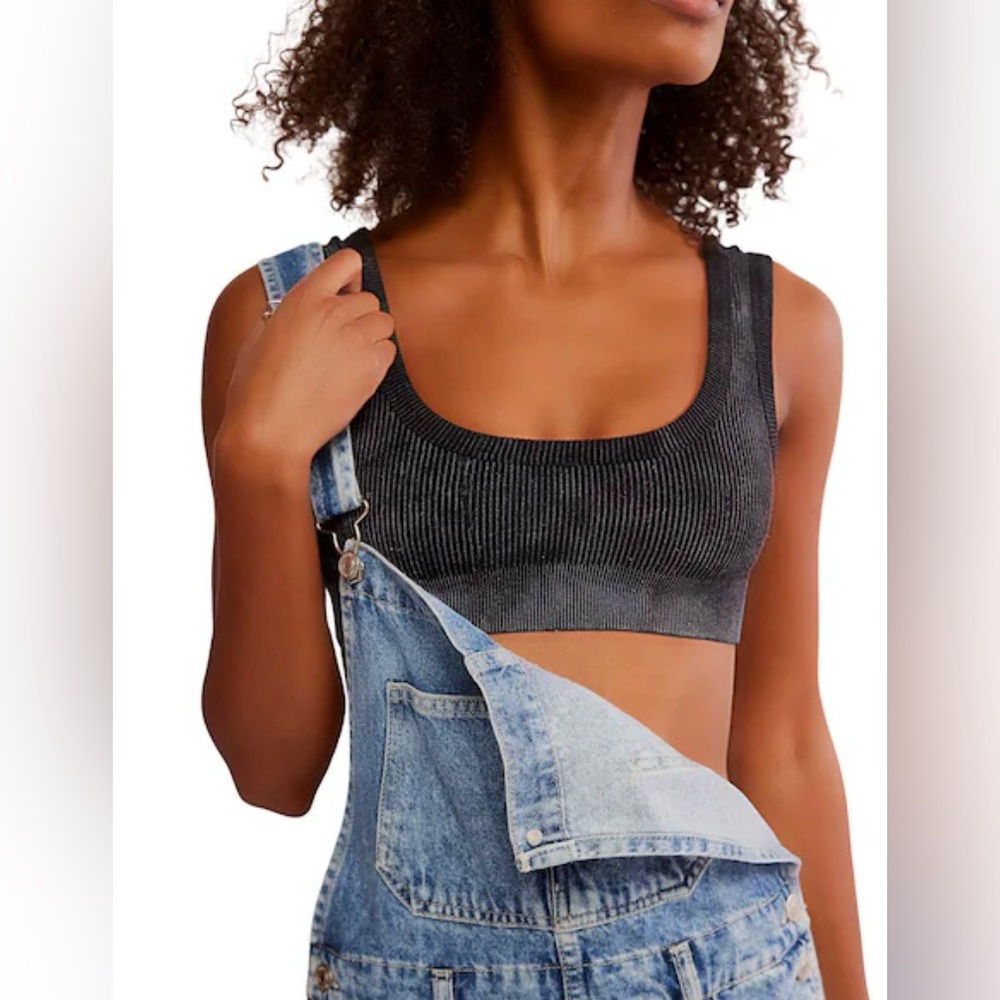 Free People Everyday Lou Scoop Bralette. NWT. Black - Picture 3 of 4